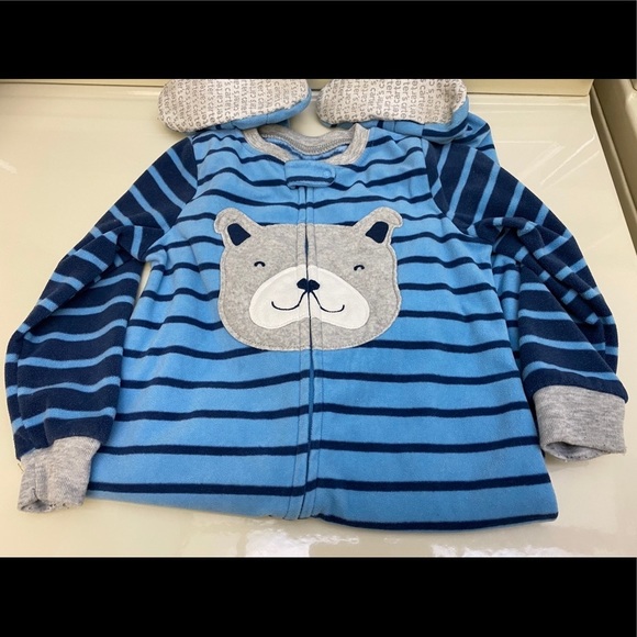 Carter's Other - Carter’s Fleece Footed Onesie 3T Blue Bear